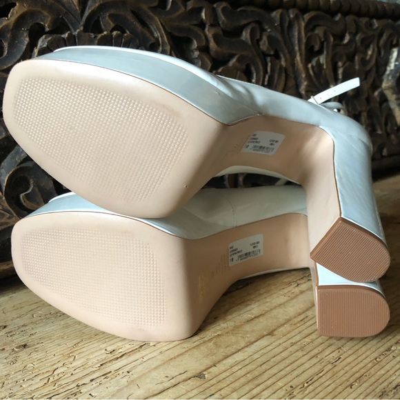 New NWT Schutz Renee Off White Patent Mary Jane Heel Platform Pump 11B $178 - Picture 14 of 17